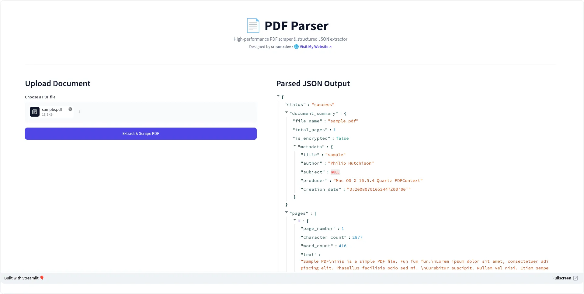 PDF-JSON Parser